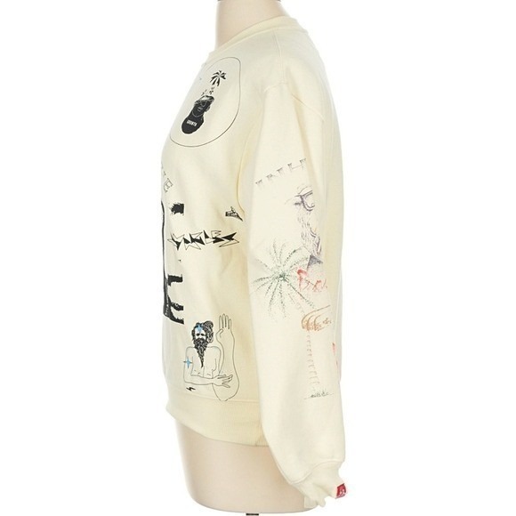 Jungles Jungles Graphic Test Print Crewneck Sweatshirt‎ Cream Medium Streetwear - Picture 5 of 8